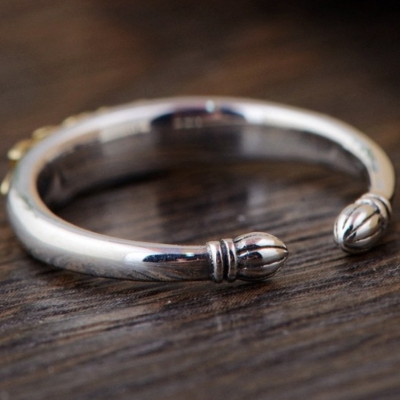 Silver and brass lotus adjustable ring - Picture 5 of 5